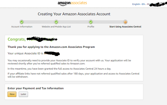How do I get Amazon Associates Store Id