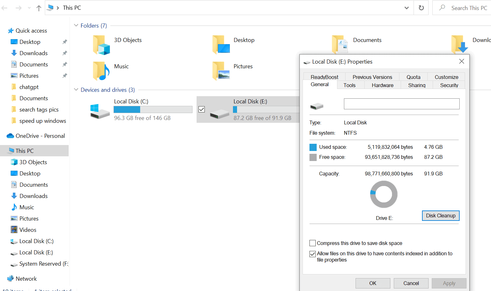 Another way of accessing the Disk Clean Up Utility 